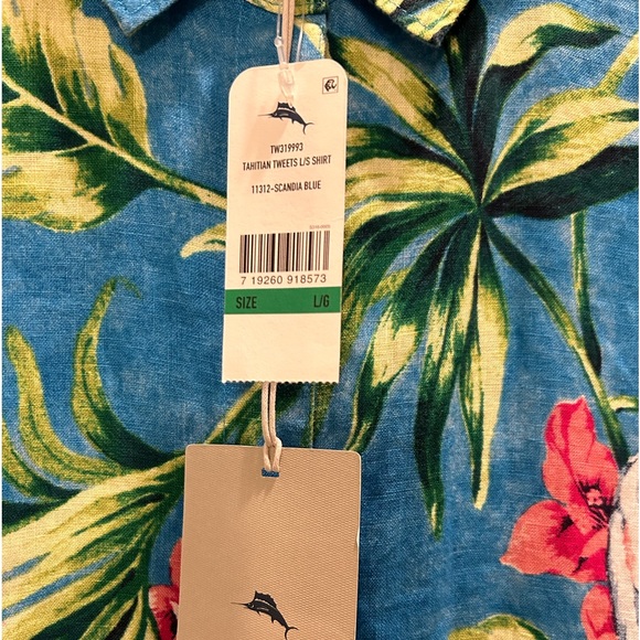 Tommy Bahamas long sleeve blouse floral and 🦜 parrot print - Picture 4 of 4